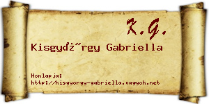 Kisgyörgy Gabriella névjegykártya